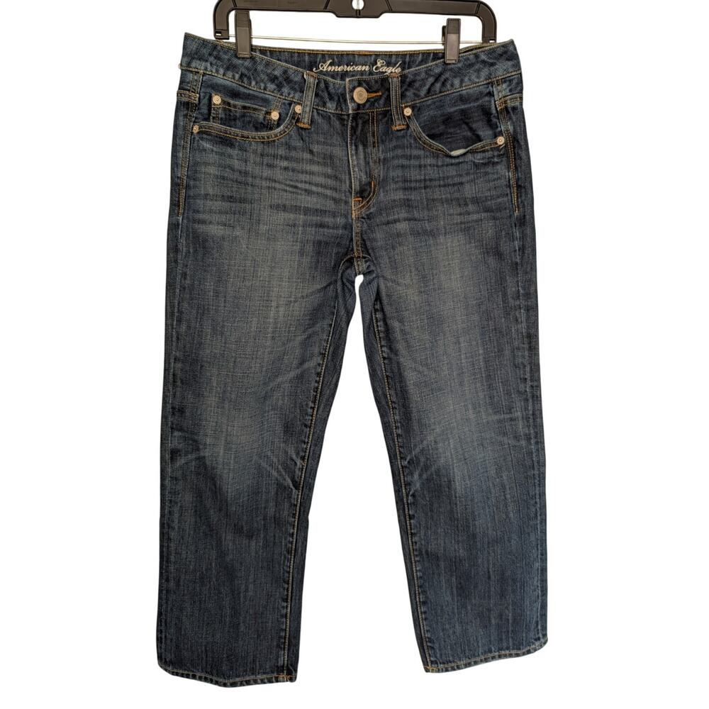 American Eagle Women Jeans, Dark Wash 5 Pocket Boy Fit Jeans, Sz 8R